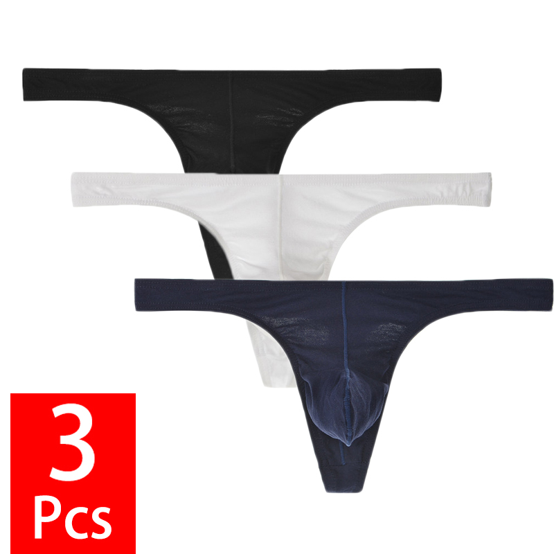 Multi Pack Underwear - 3 adet/grup erkek seksi nefes Thongs