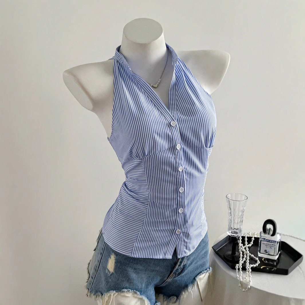 Mavi ve Beyaz Çizgili Kolsuz G - Sleeveless Undershirt incelemesi ve fiyatı